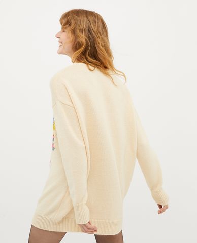  MAX&Co. - Áo sweater dệt kim cổ tròn tay dài phối hoạ tiết Unione 