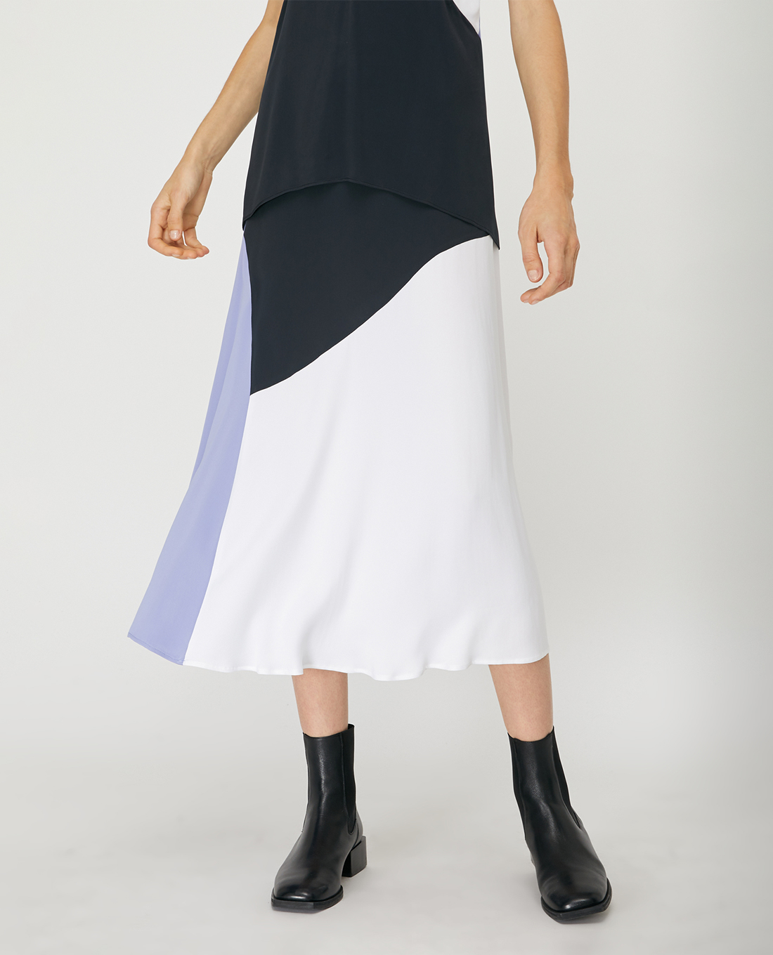 MAX&Co. - Chân váy midi phom suông Satin Midnight Blue