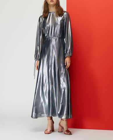  MAX&Co. - Đầm midi tay dài nhấn eo Silk Lamé 