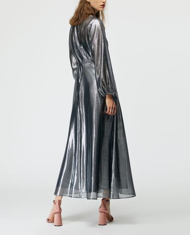  MAX&Co. - Đầm midi tay dài nhấn eo Silk Lamé 