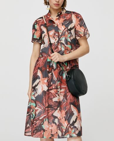  MAX&Co. - Đầm midi sơ mi tay ngắn Cotton Voile 