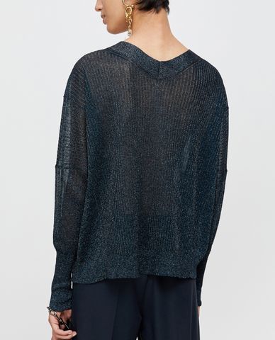  MAX&Co. - Áo cardigan nữ tay dài cổ V Ribbed Lamé 