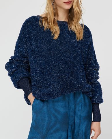 MAX&Co. - Áo len nữ tay dài Plush Iridescent Lamé 