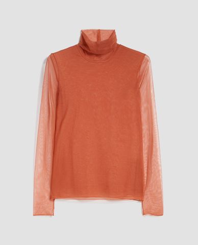  MAX&Co. - Áo kiểu nữ xuyên thấu cổ lọ Sheer Tulle Jersey Turtleneck 