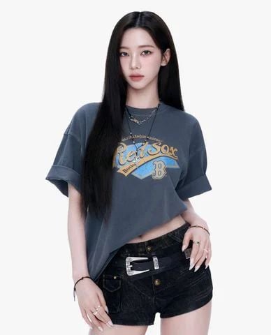  MLB - Áo thun unisex cổ tròn tay ngắn Varsity Vintage 