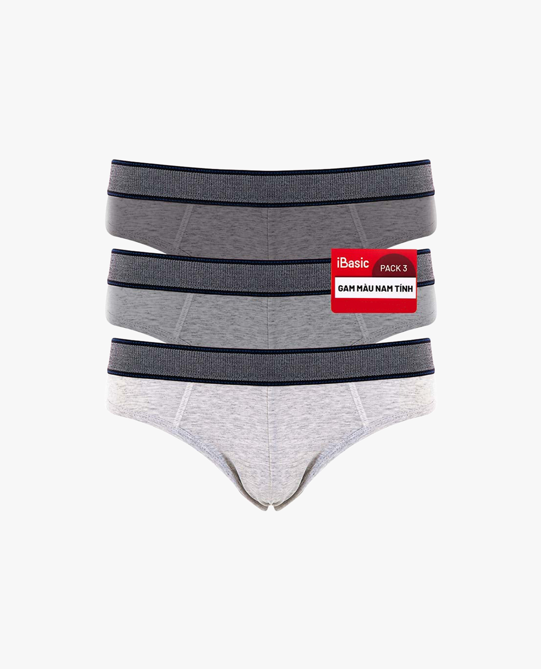iBasic - Set 3 quần lót nam tam giác Brief Cotton USA