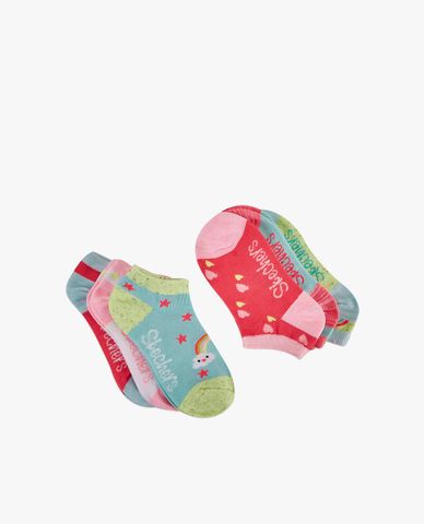  SKECHERS - Set 6 vớ bé gái cổ thấp phối màu thời trang 