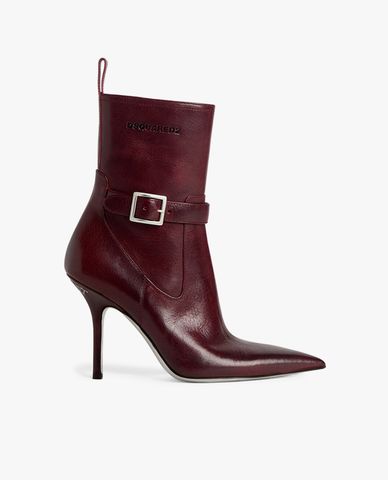  DSQUARED2 - Giày boots nữ cao gót mũi nhọn Distressed 