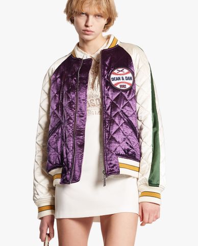  DSQUARED2 - Áo khoác bomber nữ Varsity Satin 
