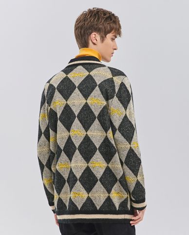  Áo cardigan nam họa tiết tứ giác 