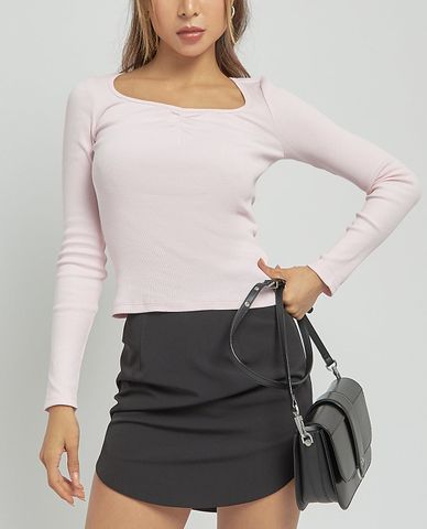  GIGI - Áo thun nữ cổ tròn tay dài thời trang 