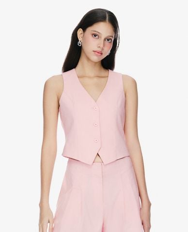  GIGI - Áo khoác gilet nữ cổ V sát nách thanh lịch 