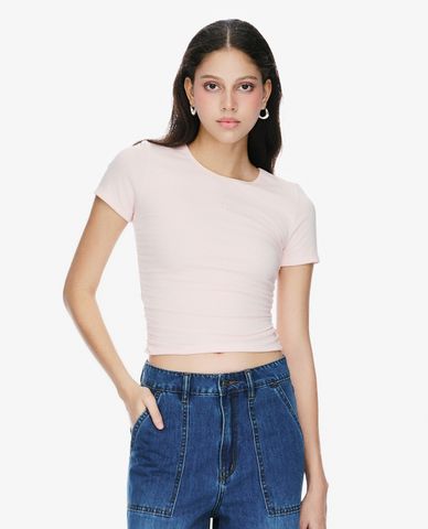  GIGI - Áo thun nữ cổ tròn tay ngắn phom ôm hiện đại 