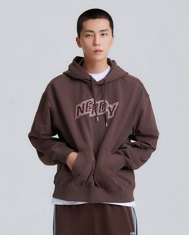  NERDY - Áo hoodie unisex tay dài phối mũ Zigzag Logo 