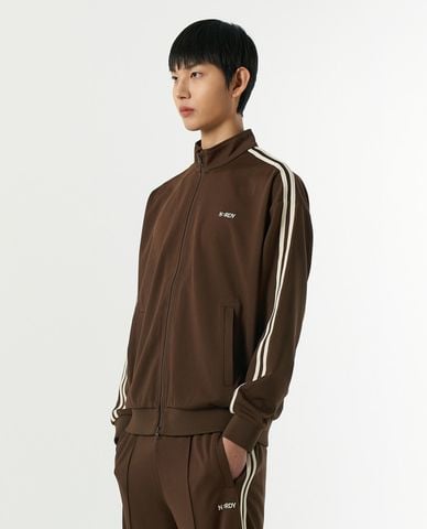  NERDY - Áo khoác thể thao unisex cổ trụ tay dài Embroidered Logo NY Track 