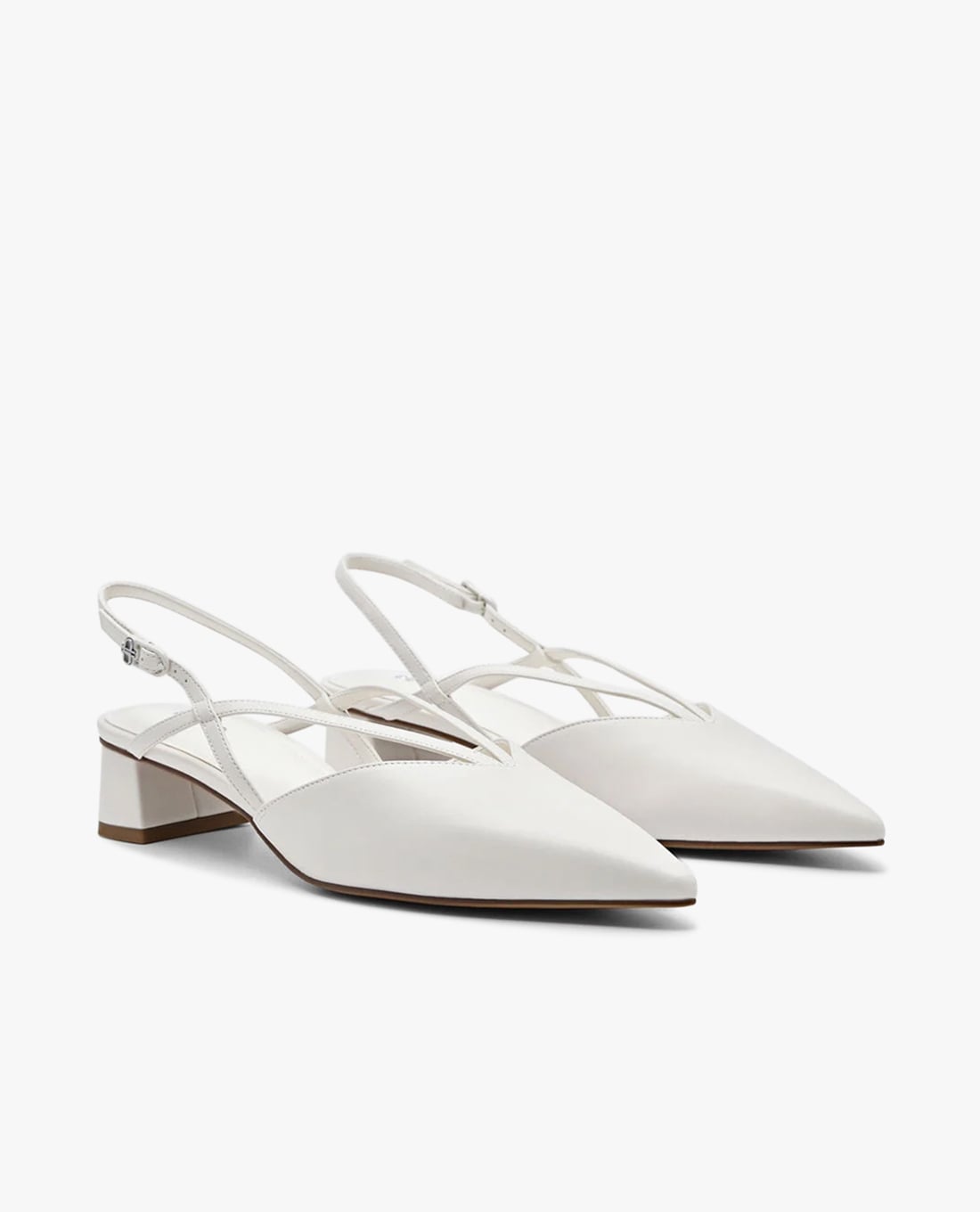 PEDRO giày sandals cao gót nữ mũi nhọn Strappy màu trắng