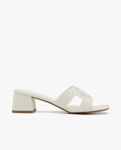  PEDRO - Giày mules cao gót nữ mũi vuông Icon Leather 