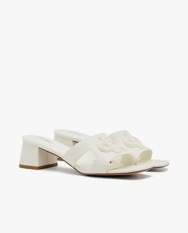  PEDRO - Giày mules cao gót nữ mũi vuông Icon Leather 