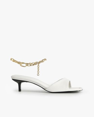  PEDRO - Giày sandals cao gót nữ quai ngang hở mũi Chain Strap 