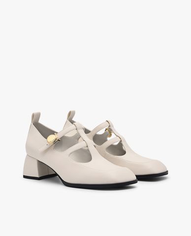  PEDRO - Giày cao gót nữ bít mũi đế trụ hiện đại 