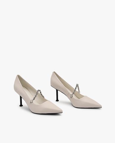  PEDRO - Giày cao gót nữ bít mũi phối chuỗi xích độc đáo 