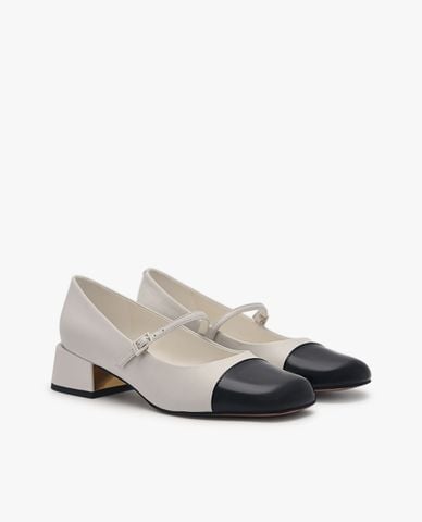 PEDRO - Giày cao gót nữ bít mũi Bianca Leather Mary Jane 
