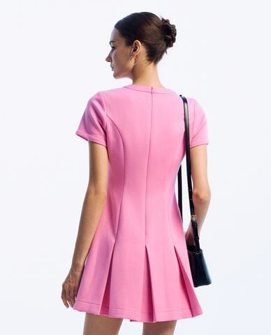  GIGI - Đầm xếp li mini cổ tròn tay ngắn trẻ trung 