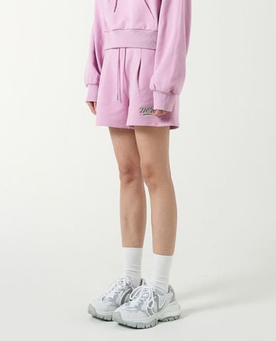  NERDY - Quần short nữ ống rộng lưng thun Cursive Logo 