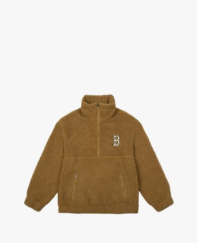  MLB - Áo khoác lông nữ cổ cao tay dài Fleece Big Logo 