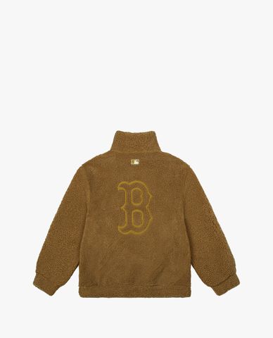  MLB - Áo khoác lông nữ cổ cao tay dài Fleece Big Logo 