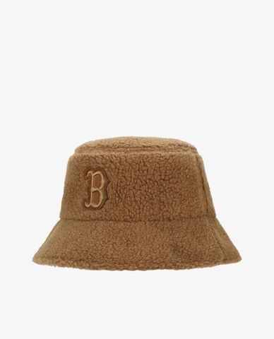 MLB - Nón bucket phối lông Custard Cream 