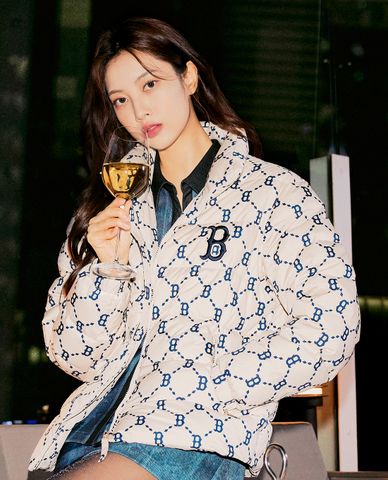  MLB - Áo khoác phao tay dài Diamond Monogram Mid Light 