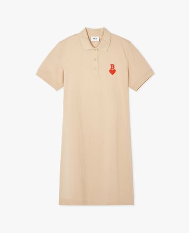  MLB - Đầm polo nữ cổ bẻ tay ngắn mini Heart Piqué 