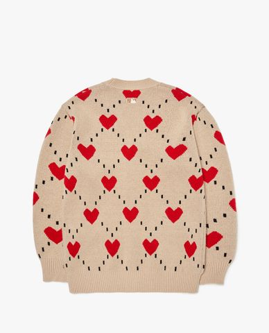  MLB - Áo khoác cardigan cổ V Heart All Over 