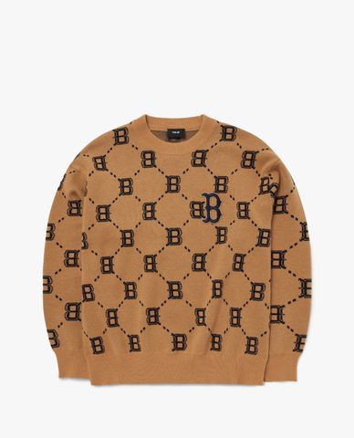  MLB - Áo sweater phom suông tay dài Dia Monogram Overfit 