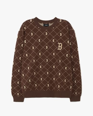  MLB - Áo sweatshirt unisex cổ tròn tay dài Diamond Monogram Jacquard 