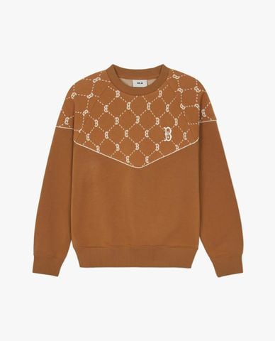  MLB - Áo sweatshirt unisex cổ tròn tay dài Jacquard Dia Monogram 