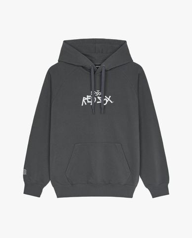  MLB - Áo hoodie unisex tay dài phối mũ Basic Back Lettering Graphic 