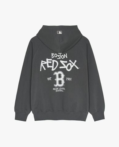  MLB - Áo hoodie unisex tay dài phối mũ Basic Back Lettering Graphic 