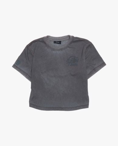  MLB - Áo croptop nữ cổ tròn tay ngắn Logo 