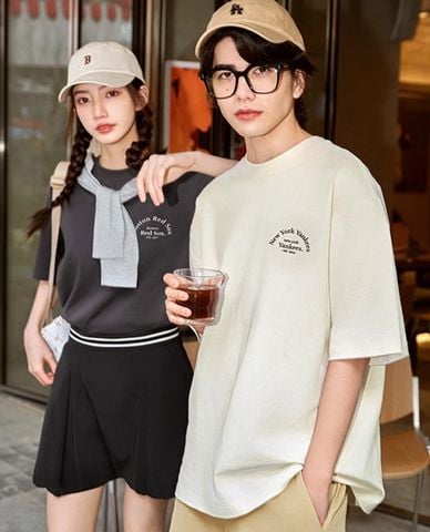  MLB - Áo thun unisex cổ tròn tay ngắn 