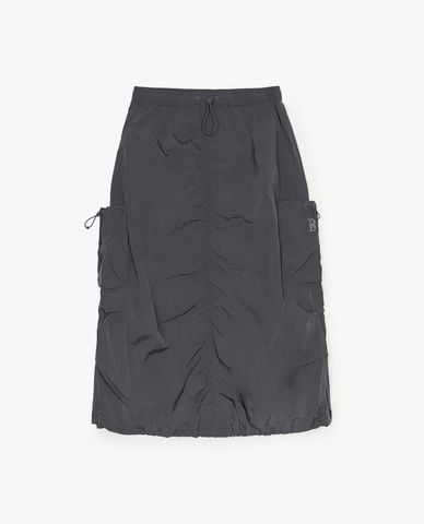  MLB - Chân váy phom suông midi Gorpcore Glossy Nylon 