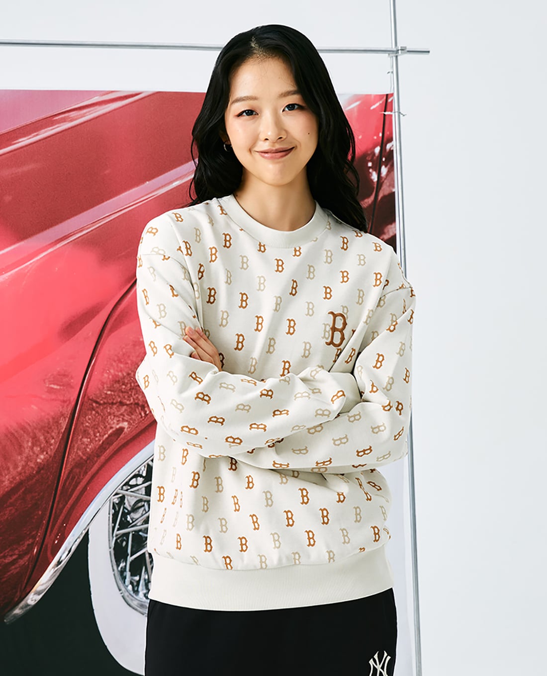 MLB - Áo sweatshirt unisex cổ tròn tay dài Classic Monogram Jaquard