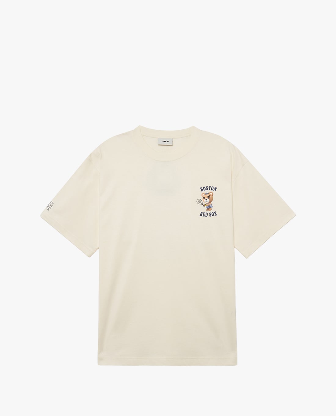 MLB - Áo thun unisex cổ tròn tay ngắn in hình dễ thương