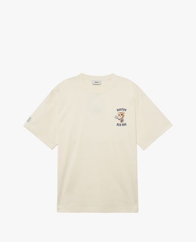  MLB - Áo thun unisex cổ tròn tay ngắn in hình dễ thương 