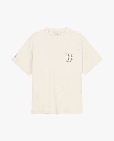  MLB - Áo thun unisex cổ tròn tay ngắn hiện đại Vintage Monotive 