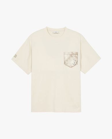  MLB - Áo thun unisex cổ tròn tay ngắn hiện đại Vintage Monogram 
