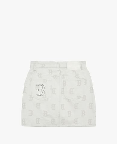  MLB - Chân váy denim Classic Monogram Jacquard 
