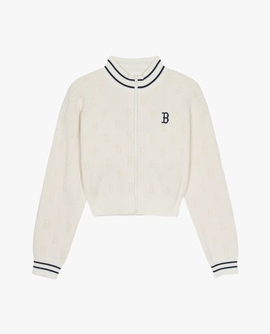  MLB - Áo khoác cardigan unisex cổ tròn tay dài Monogram 