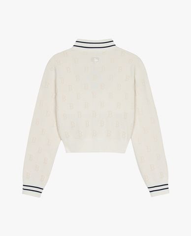  MLB - Áo khoác cardigan unisex cổ tròn tay dài Monogram 